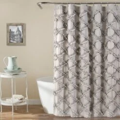 Ruffle Diamond Shower Curtain - Lush Décor -Home Decoration Promotion GUEST 0104c95b 8a86 4e4f a8bd acab95dd5700