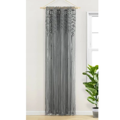84"x40" Boho Macrame Leaf Cotton Window Curtain Panel - Lush Décor 1 84"x40" Boho Macrame Leaf Cotton Window Curtain Panel - Lush Décor