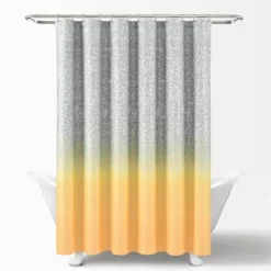 72"x72" Glitter Ombre Metallic Print Single Shower Curtain Yellow/Gray - Lush Décor -Home Decoration Promotion GUEST 067b702d 0cf8 45a9 a8aa de46ed20d1f6