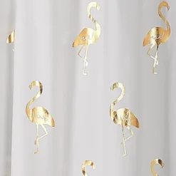 Flamingo Shower Curtain Gold - Lush Décor -Home Decoration Promotion GUEST 06a1d2f6 7172 4166 af80 c9c4b890f00e
