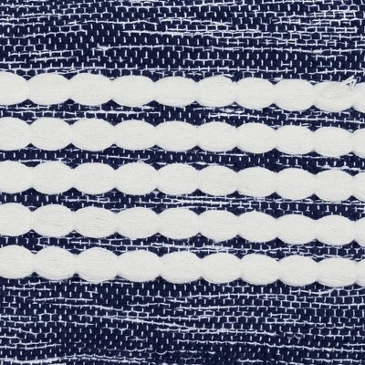 13"x24" Oversized Linear Dotted Lumbar Throw Pillow Navy Blue - Lush Décor 1 13"x24" Oversized Linear Dotted Lumbar Throw Pillow Navy Blue - Lush Décor