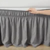 Ruched Ruffle Elastic Easy Wrap Around Bedskirt - Lush Décor