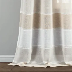 Set Of 2 38"x84" Textured Stripe Grommet Sheer Window Curtain Panels - Lush Décor -Home Decoration Promotion GUEST 104fdeda a61e 4b91 afe6 18994666db2c