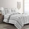 Lush Décor 3pc Hygge Geo Reversible Oversized Quilt Set