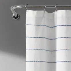 Ombre Striped Yarn Dyed Cotton Shower Curtain - Lush Décor