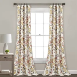 Set Of 2 (84"x52") Ivana Floral Light Filtering Window Curtain Panels - Lush Décor -Home Decoration Promotion GUEST 110aff64 c95c 4d34 8633 d6f9e55dc882
