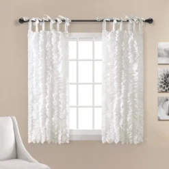 Set Of 2 Sophia Ruffle Window Curtain Panels White - Lush Décor -Home Decoration Promotion GUEST 12942745 28a5 4f4b bb52 c35f016833a0