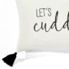 13"x20" 'Let's Cuddle' Family-Friendly Lumbar Throw Pillow Cover White - Lush Décor