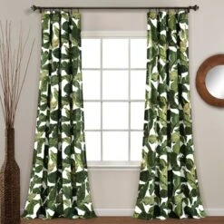Set Of 2 Tropical Paradise Window Curtain Panels Green - Lush Décor -Home Decoration Promotion GUEST 144909cb 41ee 4eb2 9ec0 41817980d62c