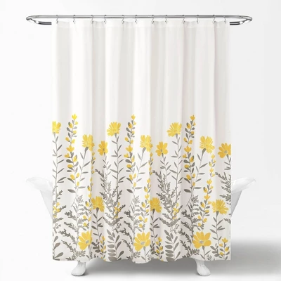 Aprile Shower Curtain Yellow/Gray - Lush Décor 1 Aprile Shower Curtain Yellow/Gray - Lush Décor