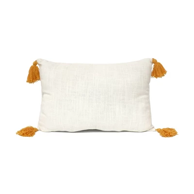 14"x20" Oversize American Flag Fringe Lumbar Throw Pillow Beige - Lush Décor 2 14"x20" Oversize American Flag Fringe Lumbar Throw Pillow Beige - Lush Décor - Image 2