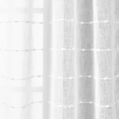 1pc 50"x84" Indoor/Outdoor Sheer Farmhouse Textured Curtain Panel White - Lush Décor 6 1pc 50"x84" Indoor/Outdoor Sheer Farmhouse Textured Curtain Panel White - Lush Décor -Home Decoration Promotion GUEST 1a8411a2 6cd3 41bd b093 e245c090d1c6