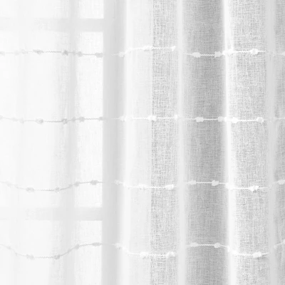 1pc 50"x84" Indoor/Outdoor Sheer Farmhouse Textured Curtain Panel White - Lush Décor 3 1pc 50"x84" Indoor/Outdoor Sheer Farmhouse Textured Curtain Panel White - Lush Décor - Image 3