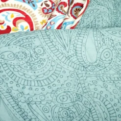 Lush Décor 3pc Boho Chic Reversible Oversized Cotton Quilt Set Seafoam/Red -Home Decoration Promotion GUEST 1cce67b5 2386 4539 b332 128445bac25f