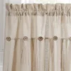 Set Of 2 Farmhouse Linen Button Kitchen Curtain Tiers - Lush Décor