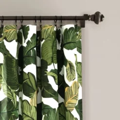 Set Of 2 Tropical Paradise Window Curtain Panels Green - Lush Décor