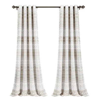 Set Of 2 Hygge Geo Light Filtering Window Curtain Panels - Lush Décor 5 Set Of 2 Hygge Geo Light Filtering Window Curtain Panels - Lush Décor - Image 5