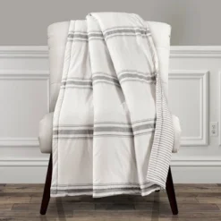 50"x60" Farmhouse Striped Throw Blanket - Lush Décor