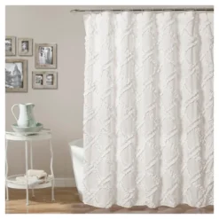 Ruffle Diamond Shower Curtain - Lush Décor -Home Decoration Promotion GUEST 25c404d5 59d6 40ce 9c8c 5e32b08a98a0