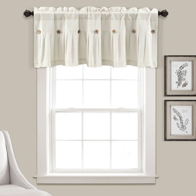 18"x52" Farmhouse Linen Button Window Valance - Lush Décor 9 18"x52" Farmhouse Linen Button Window Valance - Lush Décor - Image 9