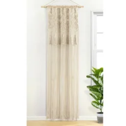 1pc 40"x84" Light Filtering Boho Macrame Tassel Curtain Panel Tan - Lush Décor -Home Decoration Promotion GUEST 263cfe05 d9ac 4f80 8b04 adb1885cef55