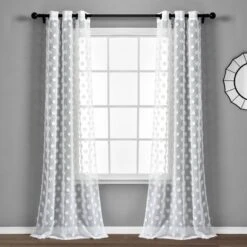Set Of 2 (84"x38") Textured Dot Grommet Sheer Window Curtain Panels - Lush Décor -Home Decoration Promotion GUEST 26e49d17 873b 4b12 a761 688db8947468