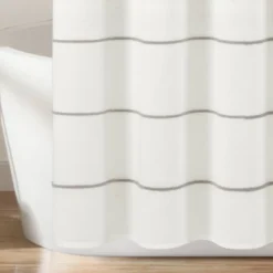 Ombre Embroidery Tassel Yarn Dyed Cotton Shower Curtain - Lush Décor -Home Decoration Promotion GUEST 27ff5828 2bfd 40a5 b1e2 532eef09e401