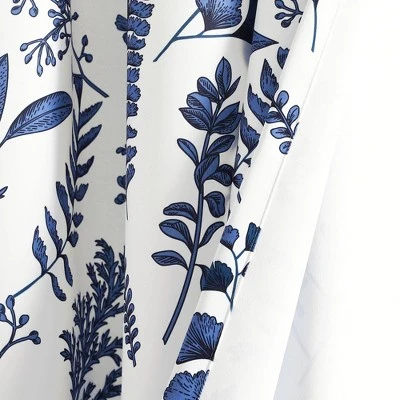 18"x52" Devonia Allover Light Filtering Valance White/Navy - Lush Décor 4 18"x52" Devonia Allover Light Filtering Valance White/Navy - Lush Décor - Image 4