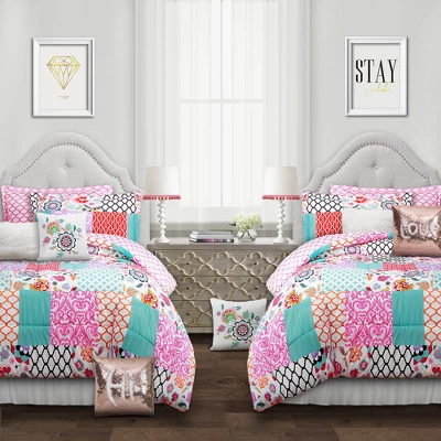 Patchwork Brookdale Comforter Set - Lush Décor 2 Patchwork Brookdale Comforter Set - Lush Décor - Image 2