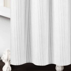 72"x72" Drew Stripe Farmhouse Silver-Infused Antimicrobial Shower Curtain Gray - Lush Décor -Home Decoration Promotion GUEST 2c10faa6 ec35 4ba7 afb3 6465d703bbfa