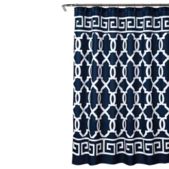 Maze Border Shower Curtain Navy - Lush Décor -Home Decoration Promotion GUEST 320ebbd1 c16b 4405 a37f c9dcea10d06a