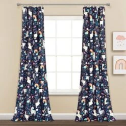 84"x52" Set Of 2 Unicorn Heart Window Curtain Panels - Lush Décor -Home Decoration Promotion GUEST 330acdd4 7479 4f9f a662 5e8a8bdbc320