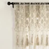 1pc 40"x84" Light Filtering Boho Macrame Tassel Curtain Panel Tan - Lush Décor