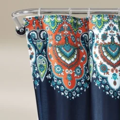 14pc Bohemian Meadow Shower Curtain With Peva Lining And Rings Set - Lush Décor