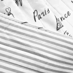 50"x60" Paris Bonjour Reversible Cotton Throw Blanket White - Lush Décor -Home Decoration Promotion GUEST 3c86edde 9259 4b02 aee1 23af76f47ca0