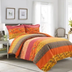 3pc Royal Empire Cotton Duvet Cover Set Tangerine - Lush Décor 15 3pc Royal Empire Cotton Duvet Cover Set Tangerine - Lush Décor -Home Decoration Promotion GUEST 4027747d 8b4b 401e b34e 4aacb09b79d9
