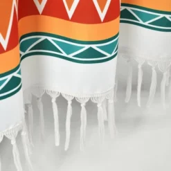 72"x72" Boho Viviane Geo Shower Curtain Turquoise/Orange - Lush Décor -Home Decoration Promotion GUEST 44807d47 df61 4301 9eb5 e579e277a030