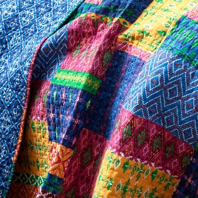 Misha 3 Piece Fuchsia/Navy Quilt Set - Lush Décor 1 Misha 3 Piece Fuchsia/Navy Quilt Set - Lush Décor