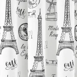 72"x72" Single Kids' Paris Bonjour Shower Curtain Black/White - Lush Décor -Home Decoration Promotion GUEST 479bc4ec 5b4e 43b8 aa16 dadd7356f422