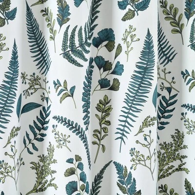 72"x72" Devonia Allover Single Shower Curtain White/Green - Lush Décor 2 72"x72" Devonia Allover Single Shower Curtain White/Green - Lush Décor - Image 2