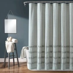 Vintage Stripe Yarn Dyed Cotton Shower Curtain Denim - Lush Décor -Home Decoration Promotion GUEST 4ae7d295 88c0 43fb 8b16 71c798f22ea8