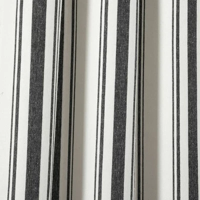 2pk 42"x84" Light Filtering Farmhouse Striped Yarn Dyed Curtain Panels Black - Lush Décor 2 2pk 42"x84" Light Filtering Farmhouse Striped Yarn Dyed Curtain Panels Black - Lush Décor - Image 2