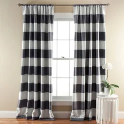 2pk 52"x84" Light Filtering Striped Window Curtain Panels - Lush Décor -Home Decoration Promotion GUEST 4c8e6205 e525 4822 8937 6fd7b2134a15