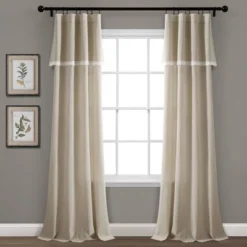 Linen Lace Window Curtain Panels - Lush Décor -Home Decoration Promotion GUEST 4cd300f9 090d 44d2 ba5b b17bb1b121d1