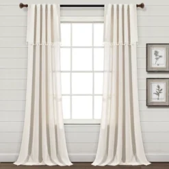 Set Of 2 (84"x52") Ivy Tassel Faux Linen Light Filtering Window Curtain Panels - Lush Décor -Home Decoration Promotion GUEST 4fca41a5 6177 4a36 bbec 419c5c994933