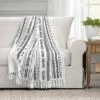 50"x60" Hygge Striped Cotton Slub Tassel Fringe Throw Blanket - Lush Décor