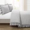 Lush Décor 3pc Full/Queen Reyna 100% Cotton Duvet Cover Set Light Gray