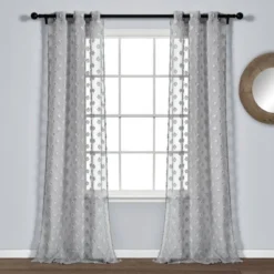 Set Of 2 (84"x38") Textured Dot Grommet Sheer Window Curtain Panels - Lush Décor -Home Decoration Promotion GUEST 53410783 6d09 42ab 83c4 1cd6ffcbc2e6