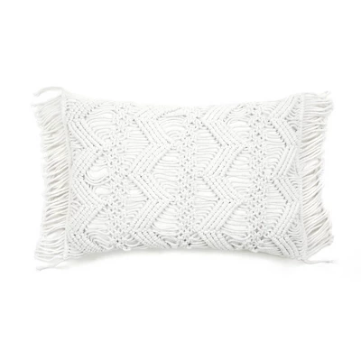 13"x20" Oversize Studio Chevron Macrame Lumbar Throw Pillow Cover With Fringes - Lush Décor 10 13"x20" Oversize Studio Chevron Macrame Lumbar Throw Pillow Cover With Fringes - Lush Décor - Image 10