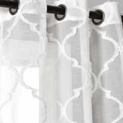 2pk 38"x95" Sheer Avon Trellis Curtain Panels White - Lush Décor 9 2pk 38"x95" Sheer Avon Trellis Curtain Panels White - Lush Décor -Home Decoration Promotion GUEST 59db816d 0944 4e6b 9dfd 383cf7cd8524 1